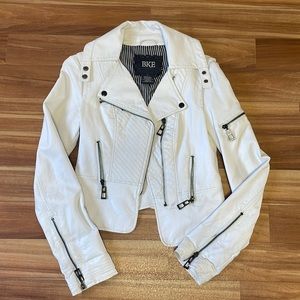 BKE white leather jacket